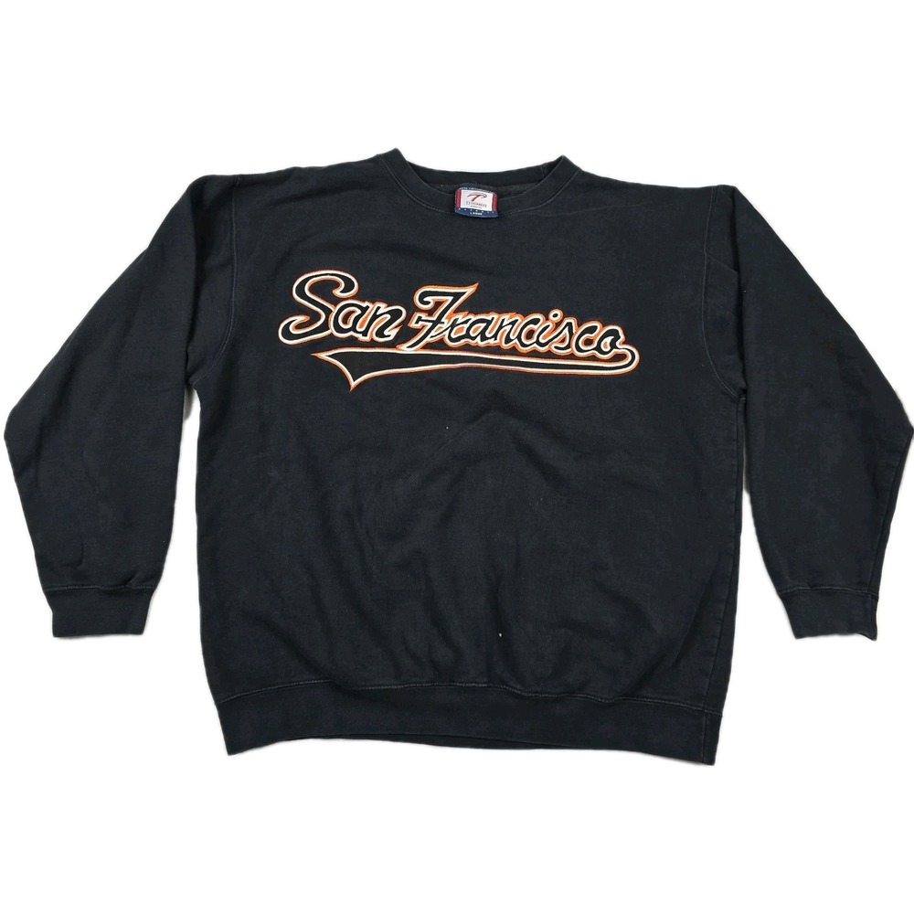 Vintage Toomby Athletic San Francisco Sweatshirt Black Mens Large Baseball Style